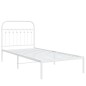 vidaXL Bettgestell mit Kopfteil Metall Weiß 90x190 cm vidaXL Bettgestell mit Kopfteil Metall Weiß 90x190 cm