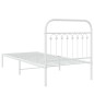 vidaXL Bettgestell mit Kopfteil Metall Weiß 90x190 cm vidaXL Bettgestell mit Kopfteil Metall Weiß 90x190 cm