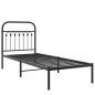 vidaXL Bettgestell mit Kopfteil Metall Schwarz 80x200 cm vidaXL Bettgestell mit Kopfteil Metall Schwarz 80x200 cm