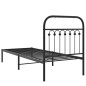 vidaXL Bettgestell mit Kopfteil Metall Schwarz 80x200 cm vidaXL Bettgestell mit Kopfteil Metall Schwarz 80x200 cm
