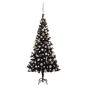 Künstlicher Weihnachtsbaum mit LEDs & Kugeln Schwarz 150 cm PVC Künstlicher Weihnachtsbaum mit LEDs & Kugeln Schwarz 150 cm PVC