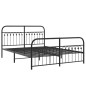 vidaXL Bettgestell mit Kopf- und Fußteil Metall Schwarz 150x200 cm vidaXL Bettgestell mit Kopf- und Fußteil Metall Schwarz 150x200 cm