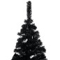 Künstlicher Weihnachtsbaum mit LEDs & Kugeln Schwarz 150 cm PVC Künstlicher Weihnachtsbaum mit LEDs & Kugeln Schwarz 150 cm PVC