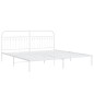 vidaXL Bettgestell mit Kopfteil Metall Weiß 193x203 cm vidaXL Bettgestell mit Kopfteil Metall Weiß 193x203 cm