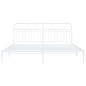 vidaXL Bettgestell mit Kopfteil Metall Weiß 193x203 cm vidaXL Bettgestell mit Kopfteil Metall Weiß 193x203 cm