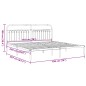 vidaXL Bettgestell mit Kopfteil Metall Weiß 193x203 cm vidaXL Bettgestell mit Kopfteil Metall Weiß 193x203 cm