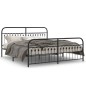 vidaXL Bettgestell mit Kopf- und Fußteil Metall Schwarz 183x203 cm vidaXL Bettgestell mit Kopf- und Fußteil Metall Schwarz 183x203 cm