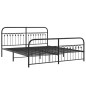 vidaXL Bettgestell mit Kopf- und Fußteil Metall Schwarz 183x203 cm vidaXL Bettgestell mit Kopf- und Fußteil Metall Schwarz 183x203 cm