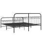 vidaXL Bettgestell mit Kopf- und Fußteil Metall Schwarz 183x203 cm vidaXL Bettgestell mit Kopf- und Fußteil Metall Schwarz 183x203 cm