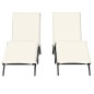 vidaXL Sonnenliegen mit Auflagen 2 Stk. Schwarz Poly Rattan vidaXL Sonnenliegen mit Auflagen 2 Stk. Schwarz Poly Rattan