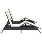 vidaXL Sonnenliegen mit Auflagen 2 Stk. Schwarz Poly Rattan vidaXL Sonnenliegen mit Auflagen 2 Stk. Schwarz Poly Rattan