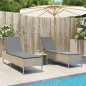 vidaXL Sonnenliegen mit Auflagen 2 Stk. Beige Poly Rattan vidaXL Sonnenliegen mit Auflagen 2 Stk. Beige Poly Rattan