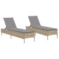 vidaXL Sonnenliegen mit Auflagen 2 Stk. Beige Poly Rattan vidaXL Sonnenliegen mit Auflagen 2 Stk. Beige Poly Rattan