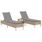 vidaXL Sonnenliegen mit Auflagen 2 Stk. Beige Poly Rattan vidaXL Sonnenliegen mit Auflagen 2 Stk. Beige Poly Rattan
