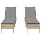 vidaXL Sonnenliegen mit Auflagen 2 Stk. Beige Poly Rattan vidaXL Sonnenliegen mit Auflagen 2 Stk. Beige Poly Rattan
