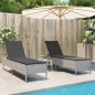 vidaXL Sonnenliegen mit Auflagen 2 Stk. Hellgrau Poly Rattan vidaXL Sonnenliegen mit Auflagen 2 Stk. Hellgrau Poly Rattan