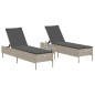 vidaXL Sonnenliegen mit Auflagen 2 Stk. Hellgrau Poly Rattan vidaXL Sonnenliegen mit Auflagen 2 Stk. Hellgrau Poly Rattan