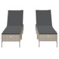 vidaXL Sonnenliegen mit Auflagen 2 Stk. Hellgrau Poly Rattan vidaXL Sonnenliegen mit Auflagen 2 Stk. Hellgrau Poly Rattan