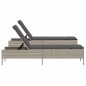 vidaXL Sonnenliegen mit Auflagen 2 Stk. Hellgrau Poly Rattan vidaXL Sonnenliegen mit Auflagen 2 Stk. Hellgrau Poly Rattan