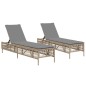 vidaXL Sonnenliegen mit Auflagen 2 Stk. Beige Poly Rattan vidaXL Sonnenliegen mit Auflagen 2 Stk. Beige Poly Rattan