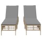 vidaXL Sonnenliegen mit Auflagen 2 Stk. Beige Poly Rattan vidaXL Sonnenliegen mit Auflagen 2 Stk. Beige Poly Rattan