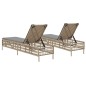 vidaXL Sonnenliegen mit Auflagen 2 Stk. Beige Poly Rattan vidaXL Sonnenliegen mit Auflagen 2 Stk. Beige Poly Rattan