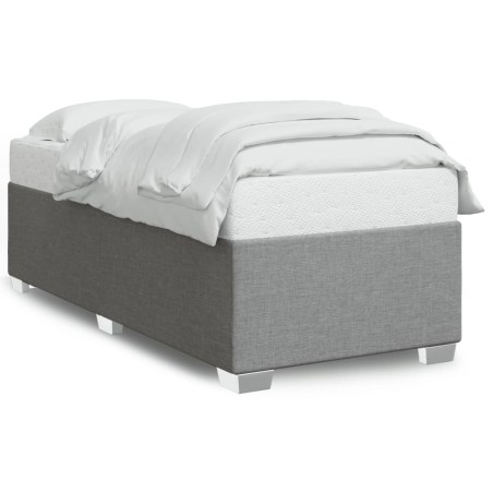 vidaXL Bettgestell ohne Matratze Hellgrau 100x200 cm Stoff