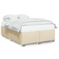 vidaXL Bettgestell ohne Matratze Creme 160x200 cm Stoff vidaXL Bettgestell ohne Matratze Creme 160x200 cm Stoff