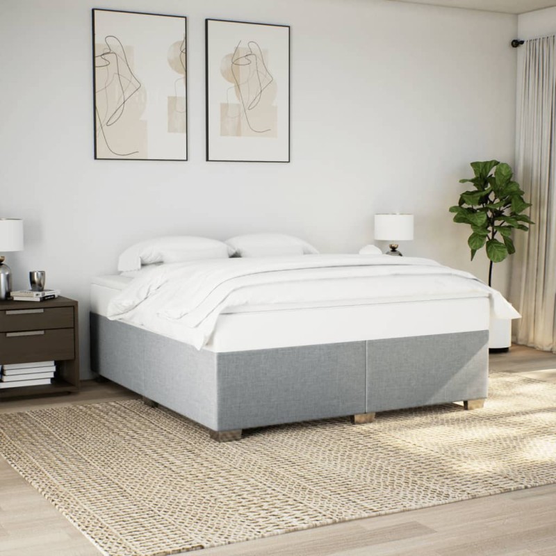 vidaXL Bettgestell ohne Matratze Hellgrau 180x200 cm Stoff vidaXL Bettgestell ohne Matratze Hellgrau 180x200 cm Stoff
