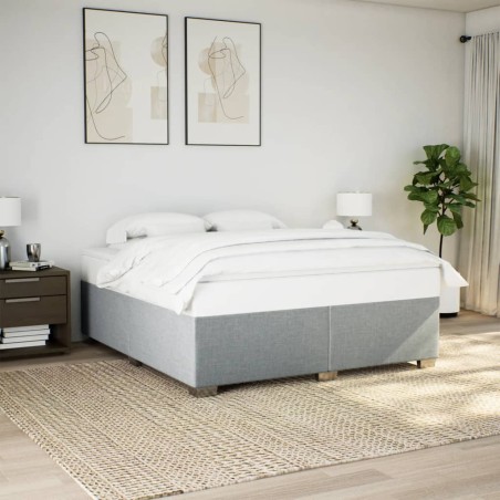 vidaXL Bettgestell ohne Matratze Hellgrau 200x200 cm Stoff