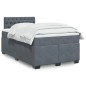 vidaXL Boxspringbett mit Matratze Dunkelgrau 120x200 cm Samt vidaXL Boxspringbett mit Matratze Dunkelgrau 120x200 cm Samt