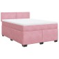 vidaXL Boxspringbett mit Matratze Rosa 140x190 cm Samt vidaXL Boxspringbett mit Matratze Rosa 140x190 cm Samt
