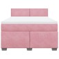 vidaXL Boxspringbett mit Matratze Rosa 140x190 cm Samt vidaXL Boxspringbett mit Matratze Rosa 140x190 cm Samt
