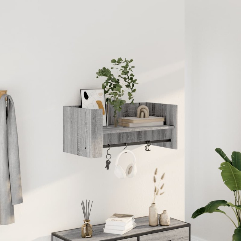 vidaXL Wandregal Grau Sonoma 70,5x35x30,5 cm Holzwerkstoff vidaXL Wandregal Grau Sonoma 70,5x35x30,5 cm Holzwerkstoff