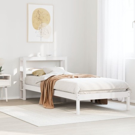 vidaXL Massivholzbett ohne Matratze Weiß 100x200 cm Kiefernholz