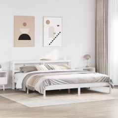 vidaXL Massivholzbett ohne Matratze Weiß 200x200 cm Kiefernholz