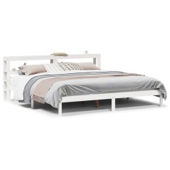 vidaXL Massivholzbett ohne Matratze Weiß 200x200 cm Kiefernholz