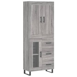 Highboard Grau Sonoma 69,5x34x180 cm Holzwerkstoff