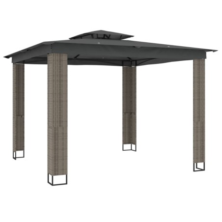 vidaXL Pavillon mit Doppeldach Anthrazit 2,94x2,94 m Stahl