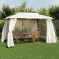 vidaXL Pavillon mit Doppeldach & Netzwänden Creme 3,93x2,93 m Stahl vidaXL Pavillon mit Doppeldach & Netzwänden Creme 3,93x2,93 m Stahl