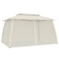 vidaXL Pavillon mit Doppeldach & Netzwänden Creme 3,93x2,93 m Stahl vidaXL Pavillon mit Doppeldach & Netzwänden Creme 3,93x2,93 m Stahl