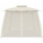 vidaXL Pavillon mit Doppeldach & Netzwänden Creme 3,93x2,93 m Stahl vidaXL Pavillon mit Doppeldach & Netzwänden Creme 3,93x2,93 m Stahl
