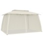 vidaXL Pavillon mit Doppeldach & Netzwänden Creme 3,93x2,93 m Stahl vidaXL Pavillon mit Doppeldach & Netzwänden Creme 3,93x2,93 m Stahl