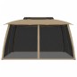 vidaXL Pavillon mit Doppeldach & Netzwänden Taupe 3,93x2,93 m Stahl vidaXL Pavillon mit Doppeldach & Netzwänden Taupe 3,93x2,93 m Stahl