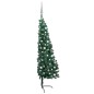 vidaXL Künstlicher Halb-Weihnachtsbaum Beleuchtung Kugeln Grün 120 cm vidaXL Künstlicher Halb-Weihnachtsbaum Beleuchtung Kugeln Grün 120 cm