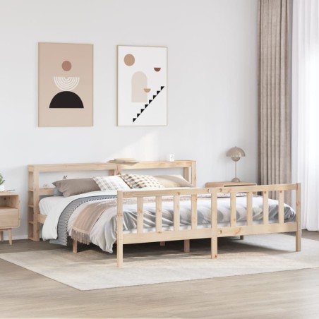 vidaXL Massivholzbett ohne Matratze 180x200 Kiefernholz