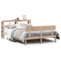 vidaXL Massivholzbett ohne Matratze 140x190 cm Kiefernholz