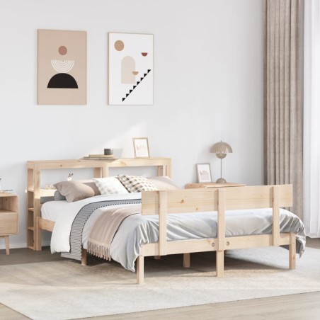 vidaXL Massivholzbett ohne Matratze 150x200 cm Kiefernholz