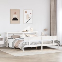 vidaXL Massivholzbett ohne Matratze Weiß 200x200 cm Kiefernholz