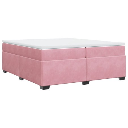 vidaXL Boxspringbett mit Matratze Rosa 200x200 cm Samt